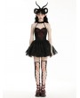 Dark in love Black and Red Gothic Heartthrob Devil Mesh Halter Short Dress