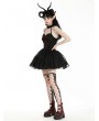 Dark in love Black and Red Gothic Heartthrob Devil Mesh Halter Short Dress