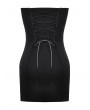 Dark in love Black Gothic Punk Rose Skull Side Drawstring Bodycon Mini Dress