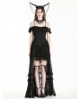 Dark in love Black Gothic Noble Romantic Lace High-Low Party Dress