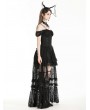 Dark in love Black Gothic Noble Romantic Lace High-Low Party Dress