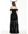 Dark in love Black Gothic Noble Romantic Lace High-Low Party Dress