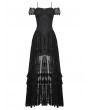 Dark in love Black Gothic Noble Romantic Lace High-Low Party Dress