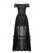 Dark in love Black Gothic Noble Romantic Lace High-Low Party Dress