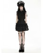 Dark in love Black Gothic Frilly Lace Flutter Sleeve Mini Shirt Dress