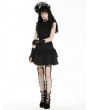 Dark in love Black Gothic Frilly Lace Flutter Sleeve Mini Shirt Dress