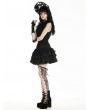 Dark in love Black Gothic Frilly Lace Flutter Sleeve Mini Shirt Dress