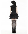 Dark in love Black Gothic Frilly Lace Flutter Sleeve Mini Shirt Dress