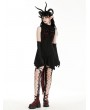 Dark in love Black and Red Little Devil Tail Sleeveless Shirt Dress