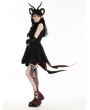 Dark in love Black and Red Little Devil Tail Sleeveless Shirt Dress