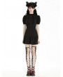 Dark in love Black and Red Gothic Daily Wear Ruffle Short Dress