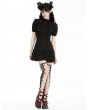 Dark in love Black and Red Gothic Daily Wear Ruffle Short Dress