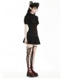 Dark in love Black and Red Gothic Daily Wear Ruffle Short Dress