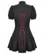 Dark in love Black and Red Gothic Daily Wear Ruffle Short Dress