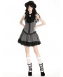 Dark in love Dark Gray Striped Gothic Preppy Style Sleeveless Short Dress