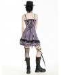 Dark in love Black and Pink Striped Gothic Punk Eyelet Short Dress