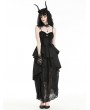 Dark in love Black Gothic Death Butterfly Embroidered Lace Layered Long Dress