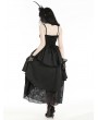 Dark in love Black Gothic Death Butterfly Embroidered Lace Layered Long Dress