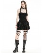 Dark in love Black Gothic Punk Rock Edgy Rebellious Short Ruffle Dress