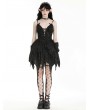 Dark in love Black Gothic Bat Irregular Sexy Short Dress