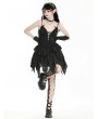 Dark in love Black Gothic Bat Irregular Sexy Short Dress