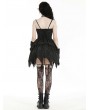 Dark in love Black Gothic Bat Irregular Sexy Short Dress