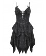 Dark in love Black Gothic Bat Irregular Sexy Short Dress