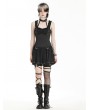 Black Gothic Punk Rebel Halter Strappy Short Lace Dress