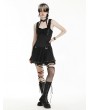 Black Gothic Punk Rebel Halter Strappy Short Lace Dress