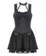 Black Gothic Punk Rebel Halter Strappy Short Lace Dress