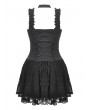 Black Gothic Punk Rebel Halter Strappy Short Lace Dress