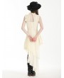 Beige Steampunk Irregular Ruffle Lace Tail Dress