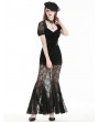 Black Gothic Dark Elegant Sexy See-Through Lace Mermaid Dress