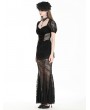 Black Gothic Dark Elegant Sexy See-Through Lace Mermaid Dress