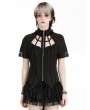 Black Gothic Punk Hollow Out Spider-Shaped Shirt for Women