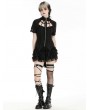 Black Gothic Punk Hollow Out Spider-Shaped Shirt for Women