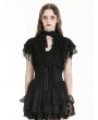 Black Elegant Gothic Rose Lace Cape Blouse for Women