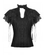 Black Elegant Gothic Rose Lace Cape Blouse for Women