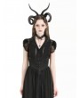 Black Gothic Sexy Lace Hollow Out Short Sleeve Blouse for Women