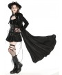 Black Dark Gothic Open Front Long Tail Jacket for Women