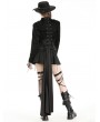 Black Dark Gothic Open Front Long Tail Jacket for Women