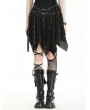 Black Gothic Punk Skull Studded Irregular Skirt