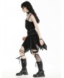 Black Gothic Punk Skull Studded Irregular Skirt