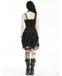 Black Gothic Punk Skull Studded Irregular Skirt