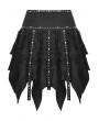 Black Gothic Punk Skull Studded Irregular Skirt