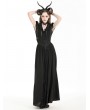 Black Gothic Elegant Heart-shaped Embroidered Lace Maxi Skirt