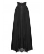 Black Gothic Elegant Heart-shaped Embroidered Lace Maxi Skirt