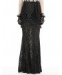 Black Gothic Velvet Lace Applique Elegant Mermaid Long Skirt