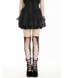 Black Gothic Playful Embroidered Lace Flouncy Puff Short Skirt