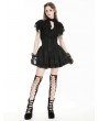 Black Gothic Playful Embroidered Lace Flouncy Puff Short Skirt